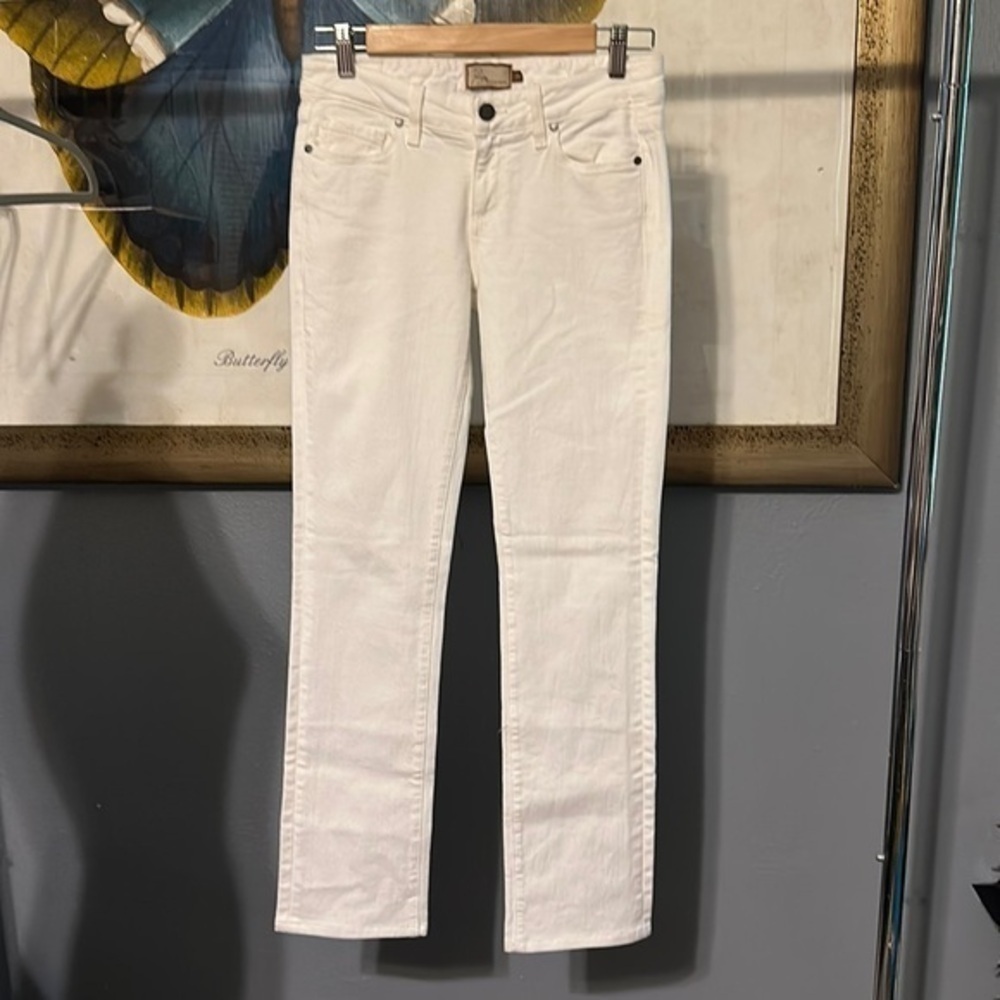 Paige white denim blue jeans   Like new